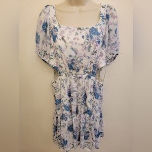 NWT Taylor Ladies Floral Dress with Side Cut Outs